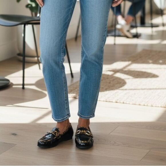 Brighton Actor Designer Black & Brown Leopard Loafers - Picture 2 of 7